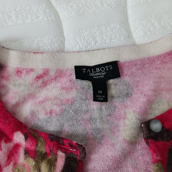 Talbots Red Floral Angora Cardigan - Picture 2 of 4